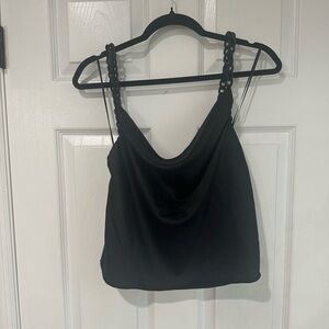 Black Women's Top with chain Straps